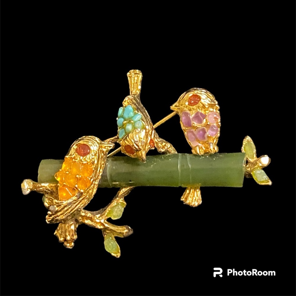 SWOBODA vintage brooch * BIRDS